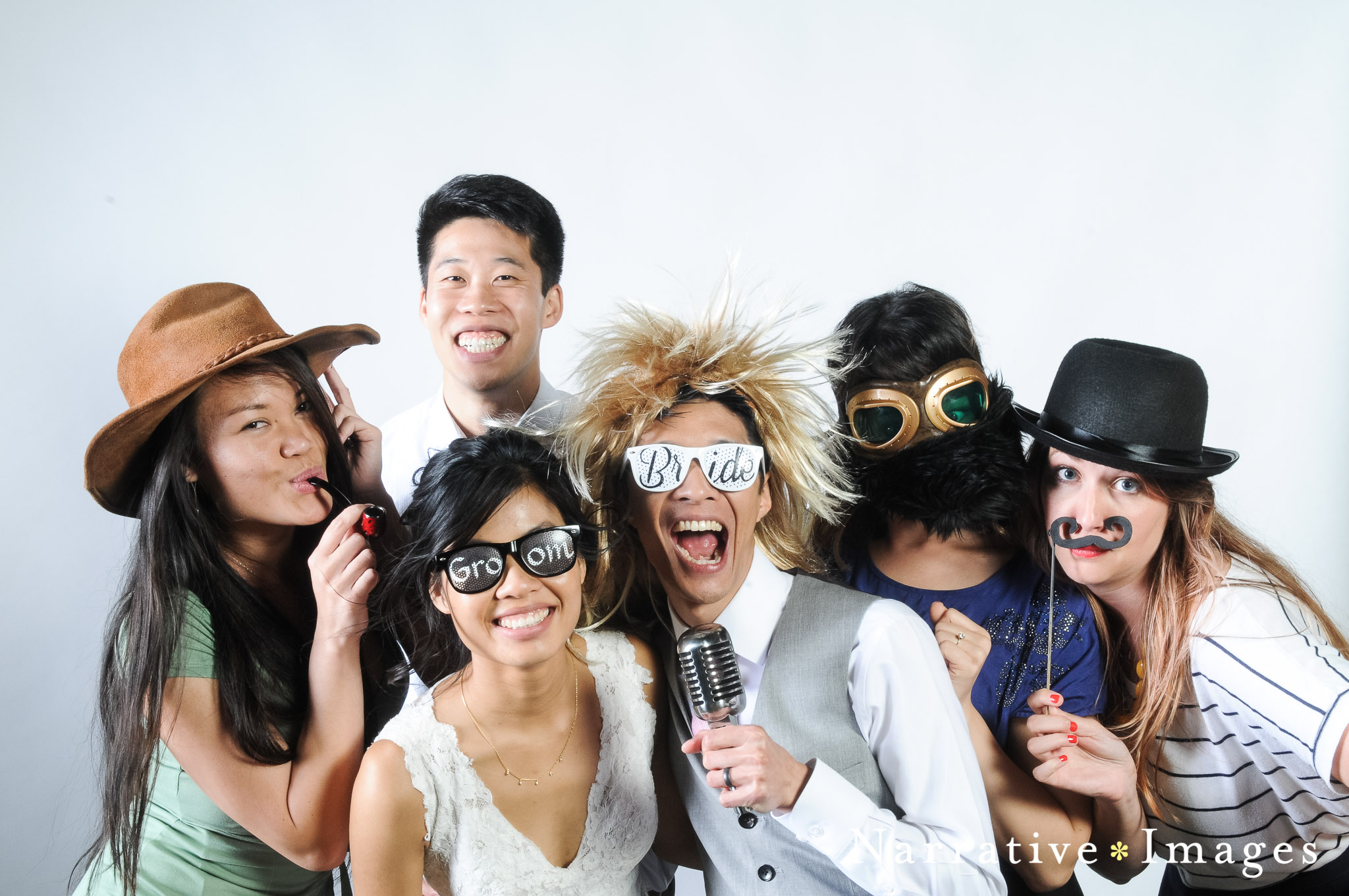 photo booth rental with classic high end props at wedding reception in carlsbad