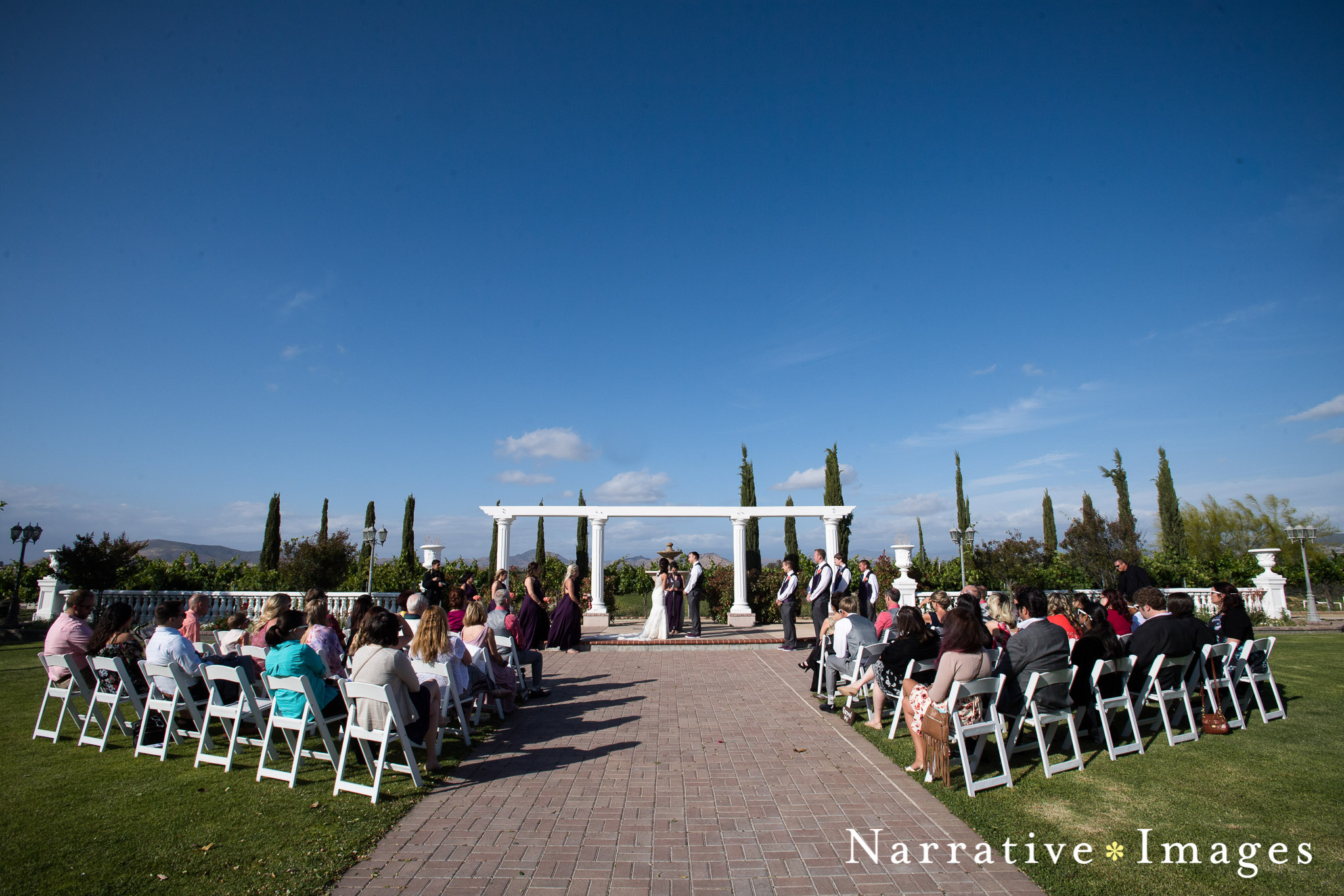 Outdoor Wedding ceremony at Palomar Winery in Temecula