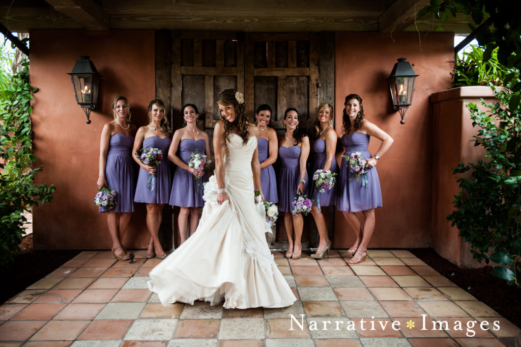 Bride and bridesmaids at Rancho Valencia Resort and Spa in Rancho Santa Fe